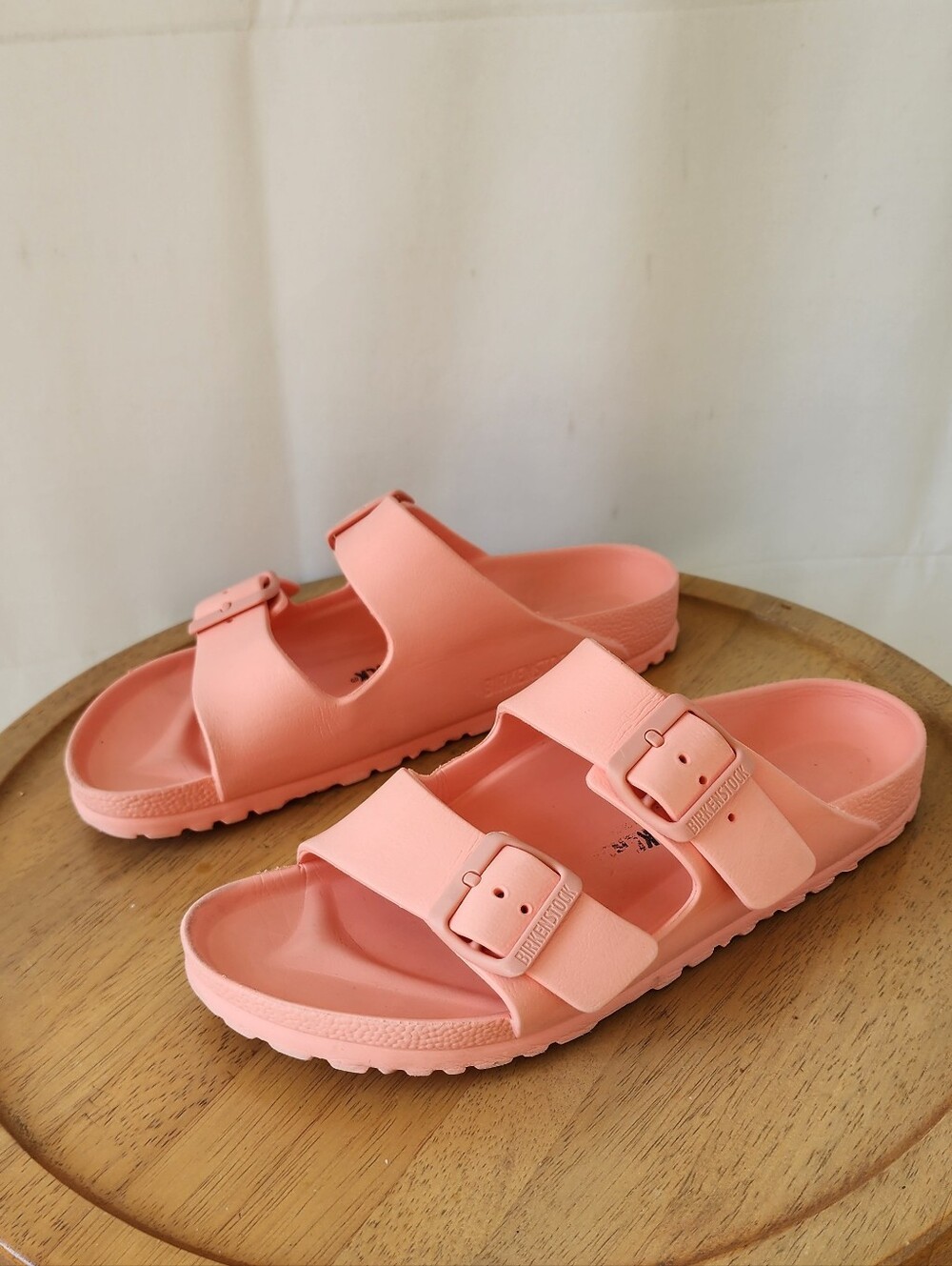 Birkenstock Arizona Eva Coral Buckle Slide Sandals